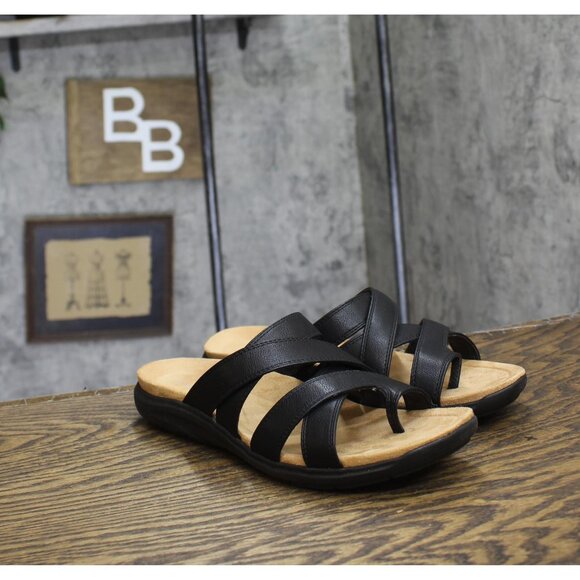 NWT Easy Spirit Womens Westly Strappy Toe Loop Slide Sandals SEWESTLY3 Black 9M - Picture 6 of 13